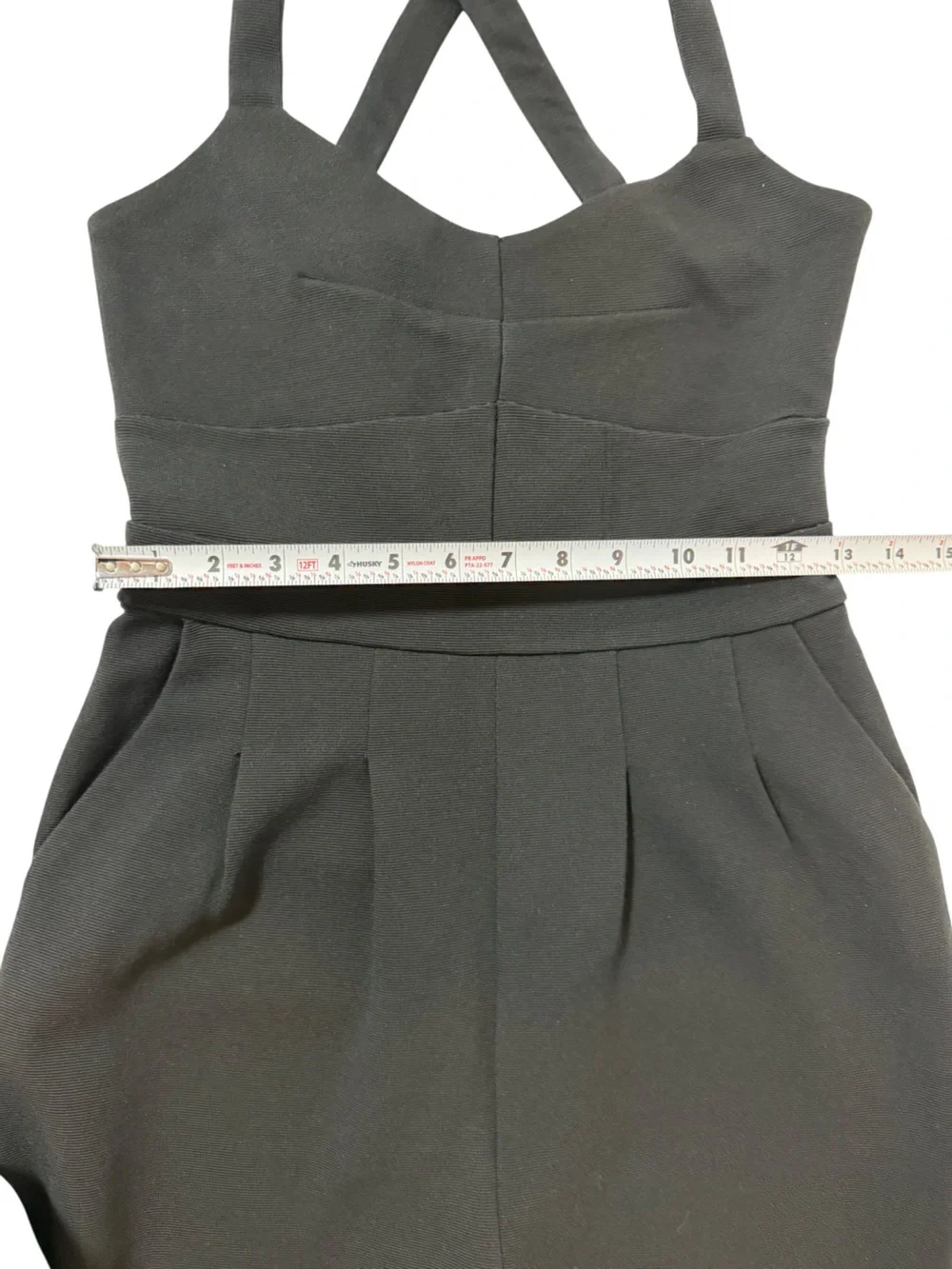 Anthropologie Black Jumpsuit Size XS Sleeveless Cross Back Elegant Romper.